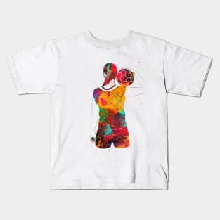 Handball Player Girl Kids T-Shirt